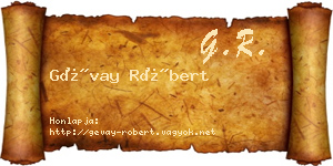 Gévay Róbert névjegykártya